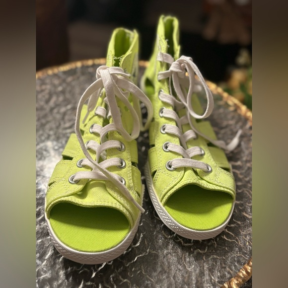 RARE Converse Chuck Taylor Gladiator Mid Neon Lime Yellow • 2013 NOS Women’s 8 - Picture 14 of 17